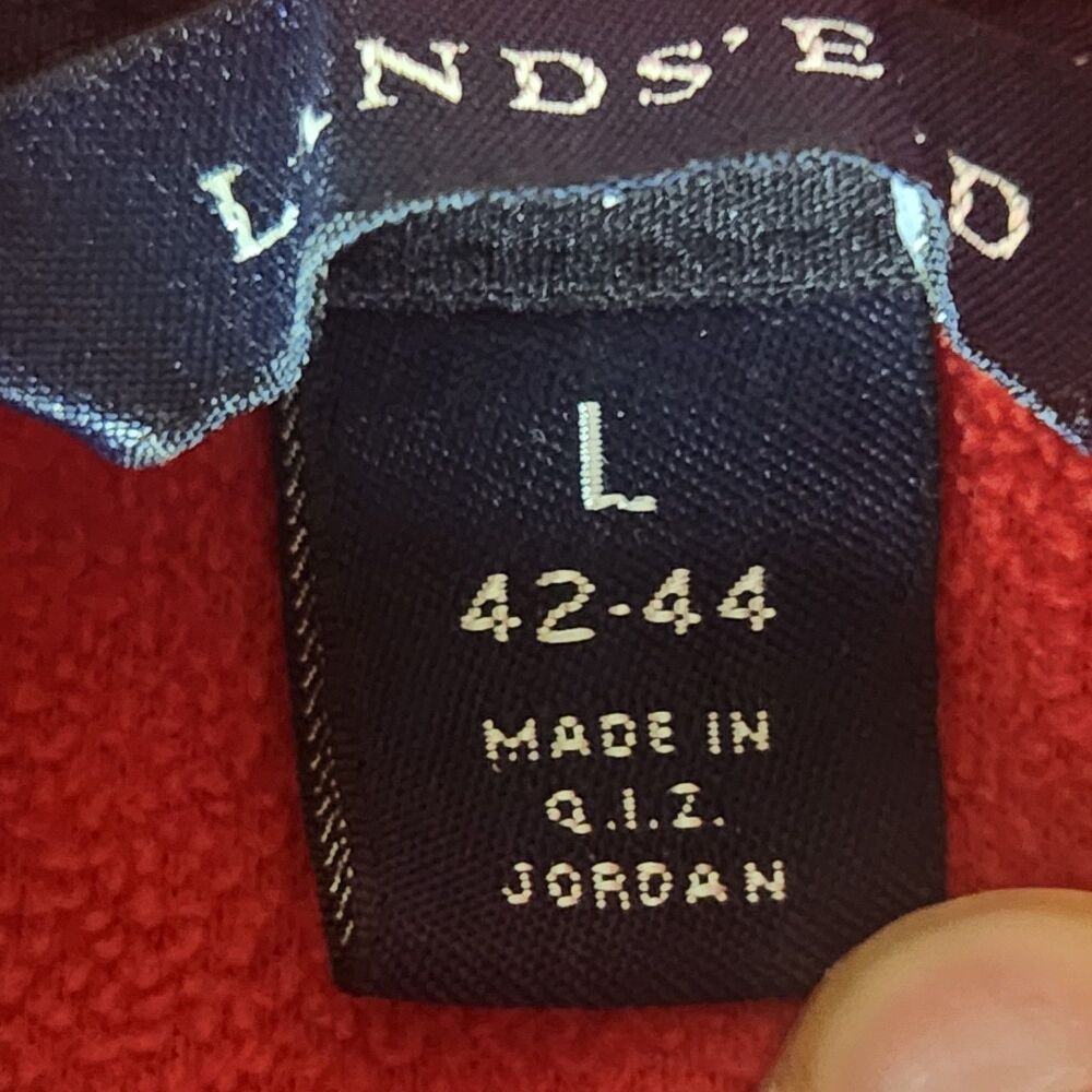 Lands’ End Red Fleece Quarter Zip Pullover Jacket Women’s Size L - Picture 8 of 10